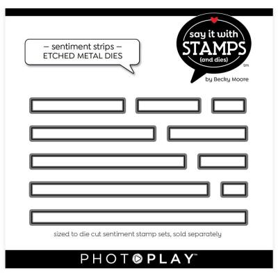 PhotoPlay Say It With Stamps Die Set - Sentiment Strips